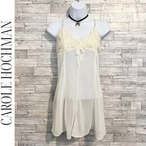 CAROLE HOCHMAN *VINTAGE* Sheer White Teddy, S